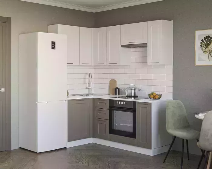 Кухонный гарнитур Mebel Ars Равенна акация белая, акация серо-коричневая Кухня