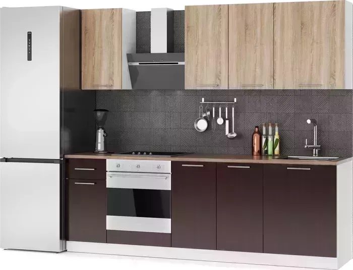 Кухонный гарнитур Mebel Ars Моника 2,4 м (венге цаво/дуб сонома) Кухня м