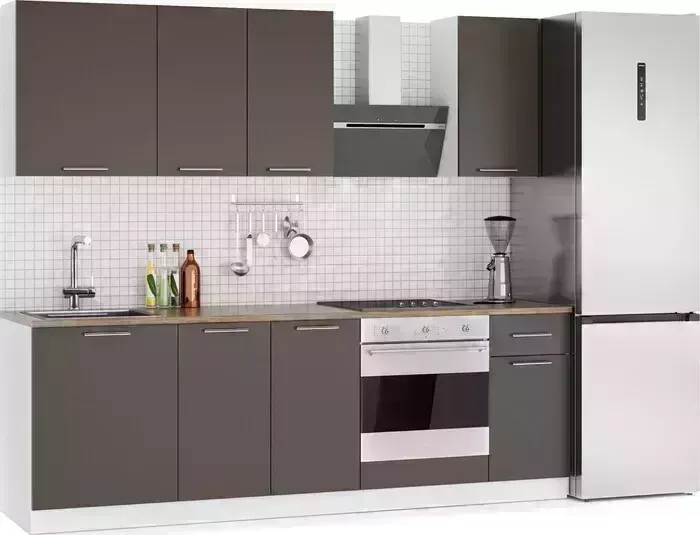 Кухонный гарнитур Mebel Ars Моника 2,4 м (трюфель) Кухня м