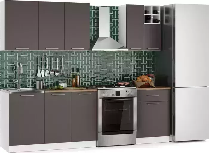 Кухонный гарнитур Mebel Ars Глория 1,9 м (трюфель) Кухня м