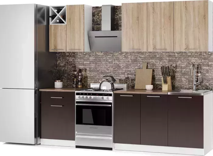 Кухонный гарнитур Mebel Ars Милана 1,9 м (венге цаво/дуб сонома) Кухня м
