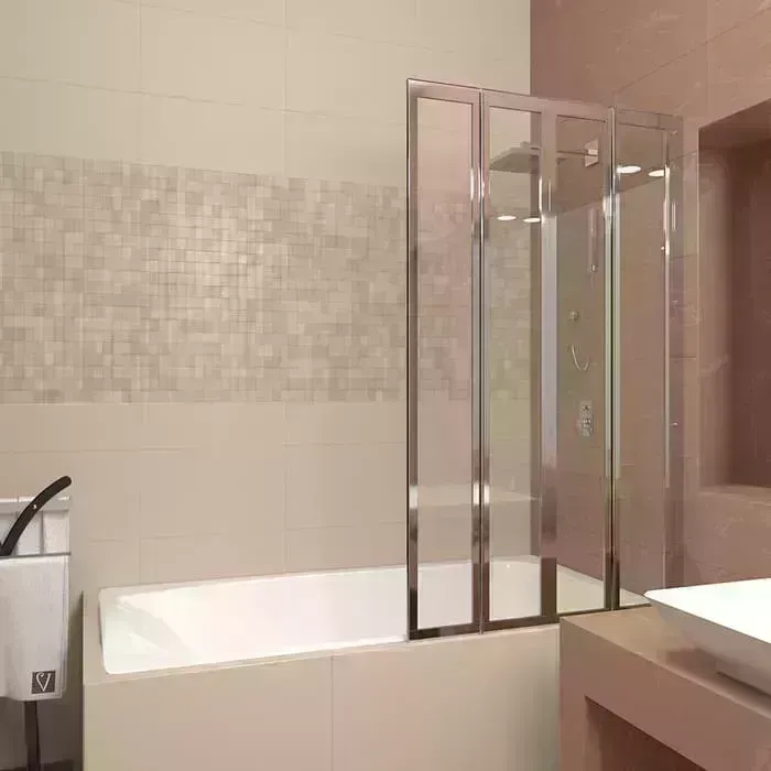 Шторка для ванны Veconi Palau 90x150 правая, прозрачная, хром (PL74R-90-01-19C4)