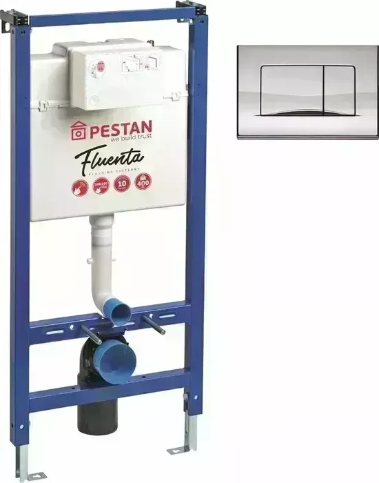 Инсталляция для унитаза Pestan Fluenta с клавишей смыва Active хром глянец (258726)