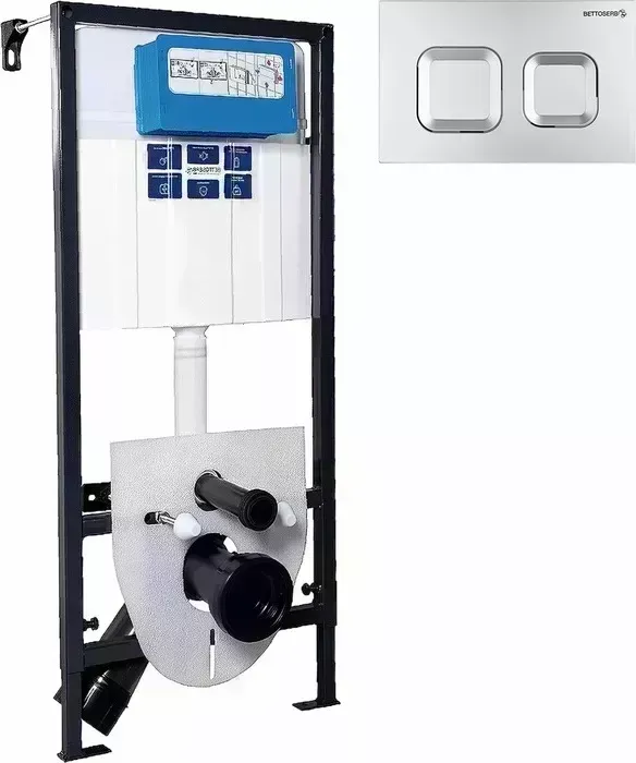 Инсталляция для унитаза Pestan Sava Fix Slim с клавишей смыва Smart хром матовый (312921)