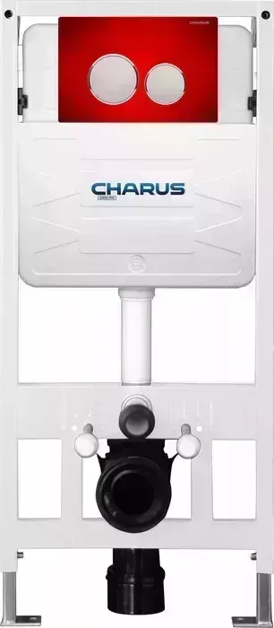 Инсталляция для унитаза Charus Torre Bianca с клавишей Bagliore красное стекло (CC.300.80.01, FP.330.RED.10)