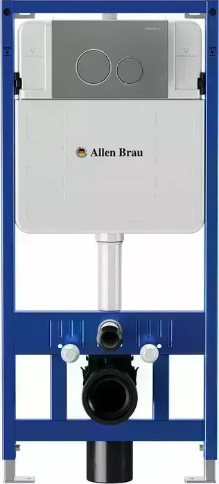 Инсталляция для унитаза Allen Brau Pneumatic с клавишей Priority сатин (9.11100.20, 9.20001.MG)