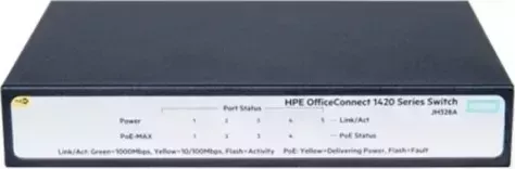 Коммутатор HPE OfficeConnect 1420 JH328A 5G 5PoE+ 32W неуправляемый (JH328A)