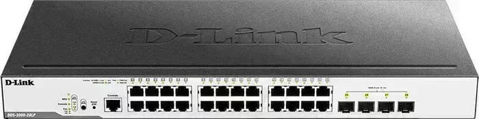 Коммутатор D-Link DGS-3000-28LP DGS-3000-28LP/B1A 24G 4SFP 24PoE 193W упр