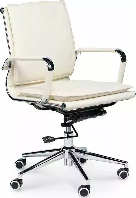 Кресло офисное НОРДEN Харман LB HA-101-70-5 (ivory) хром / слоновая кость экокожа