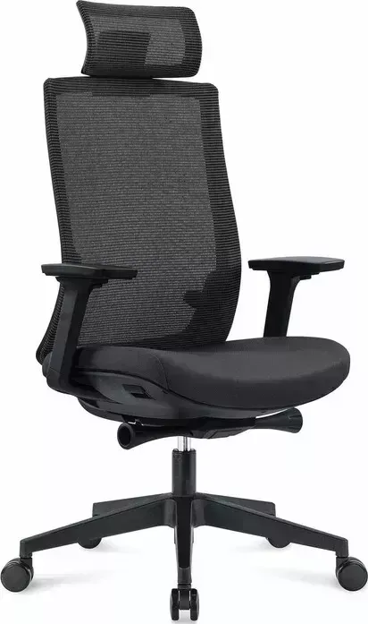 Кресло офисное НОРДEN Ruby black CH-312A-B-BB черный пластик / черная сетка / черная ткань
