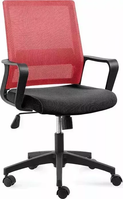 Кресло офисное НОРДEN Бит LB 815B-AF08-T09 черный пластик / красная сетка / черная ткань