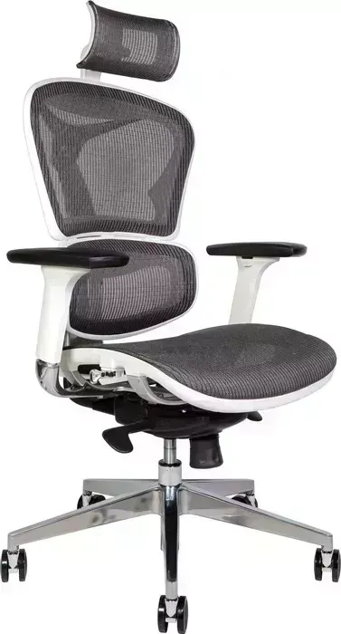 Кресло офисное НОРДEN Hero white YS-0810H-T(E+E)W белый пластик / серая сетка
