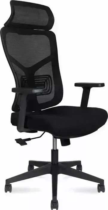 Кресло офисное НОРДEN Asper 165A-B-BB черный пластик / черная сетка / черная ткань