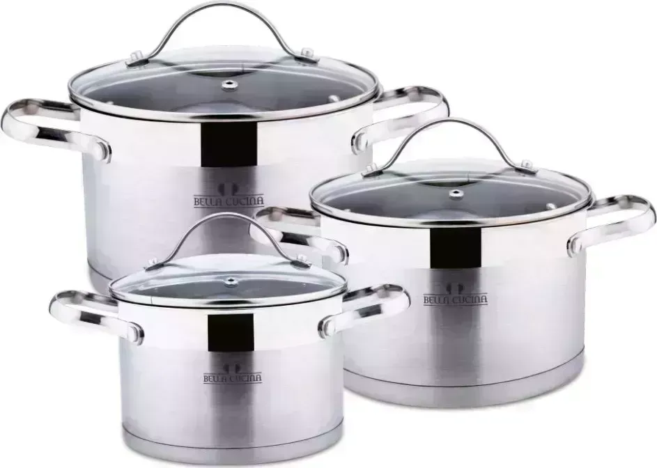 Набор посуды BELLA CUCINA BC-2063 , 6пр из нержавеющей стали ,