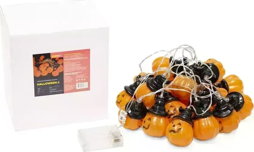 Гирлянда FUNRAY Halloween-1, тыквы, 2,85м, 20LED, теплый белый, 3*АА "Halloween-1",
