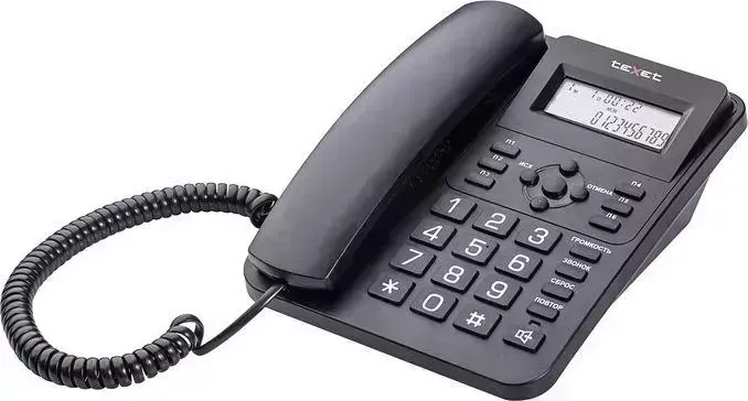 Телефон проводной TEXET TX-264 черный Телефон проводной