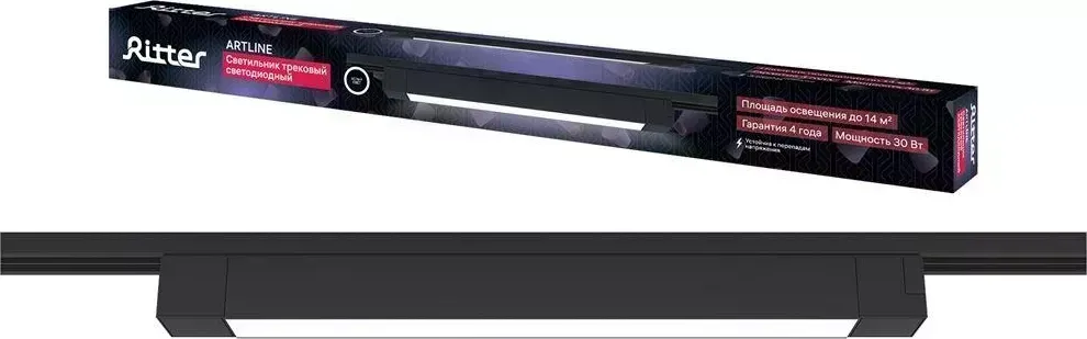 Светильник RITTER 59719 7 ARTLINE 30Вт 4000К алюминий черный трековый накладной 7