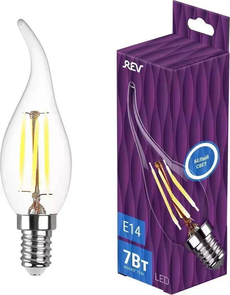 Лампа REV 32496 6 FC37 7Вт E14 4000К filament 6