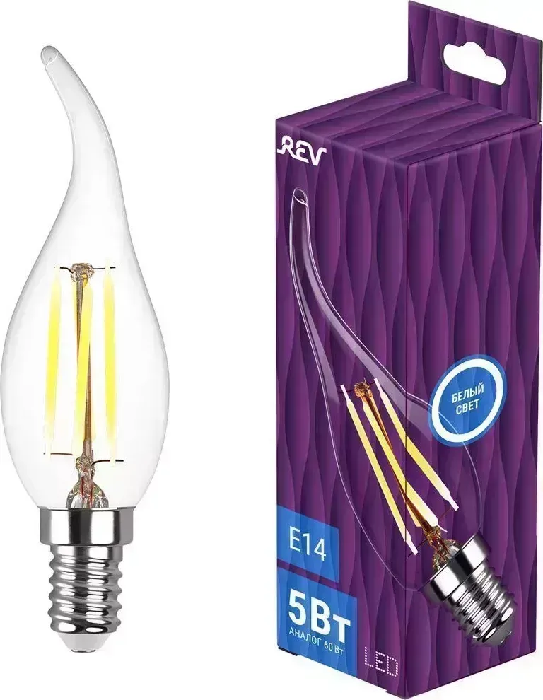 Лампа REV 32495 9 FC37 5Вт E14 4000К filament 9