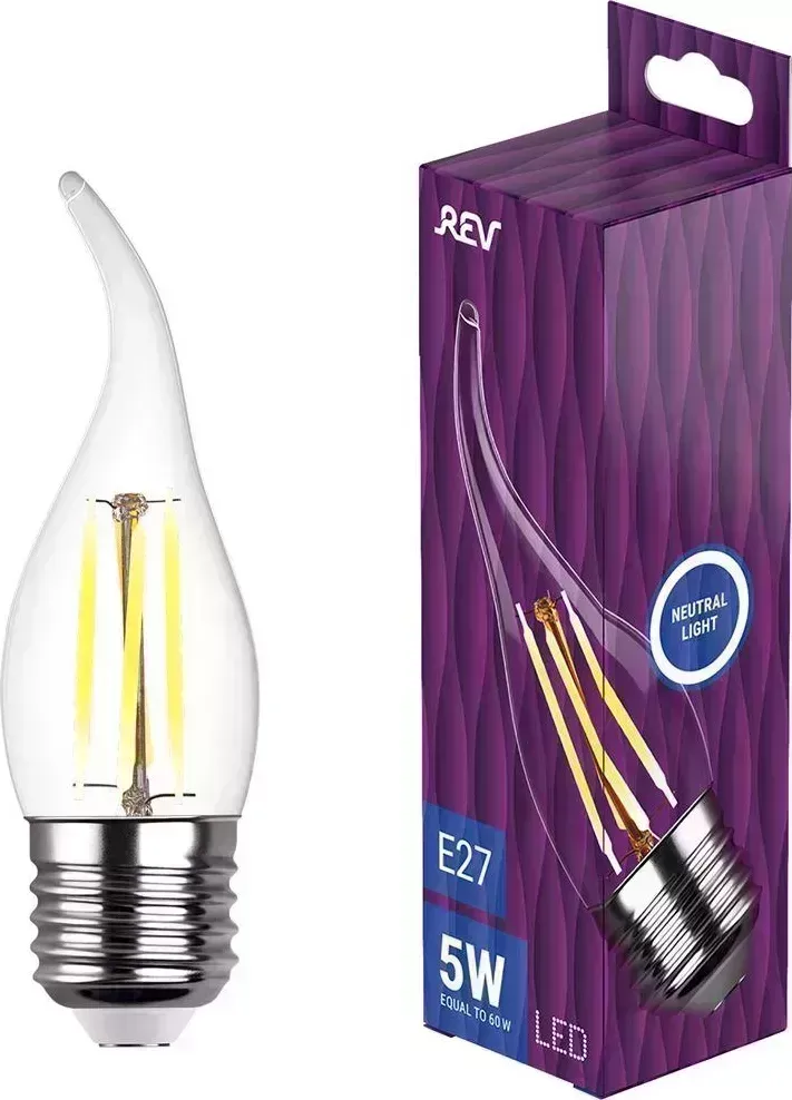 Лампа REV 32497 3 FC37 5Вт E27 4000K filament 3