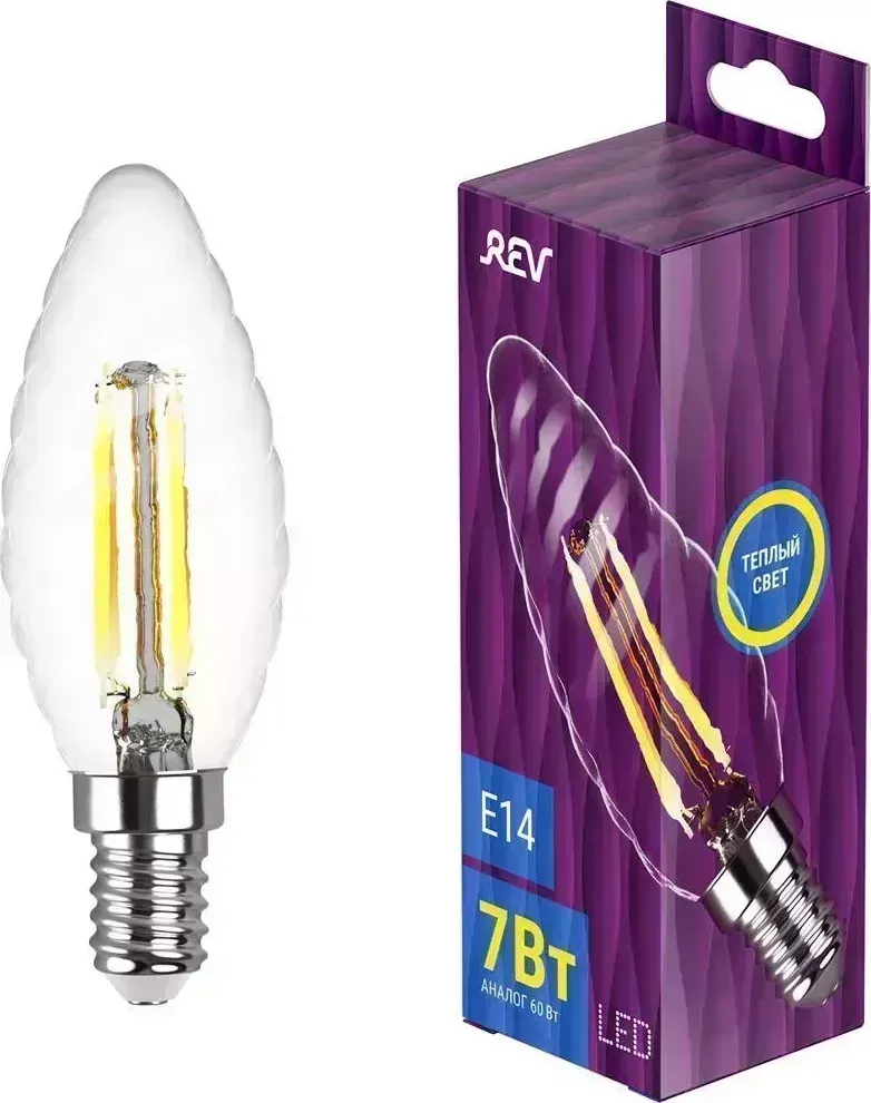 Лампа REV 32431 7 TC37 7Вт E14 2700К filament 7