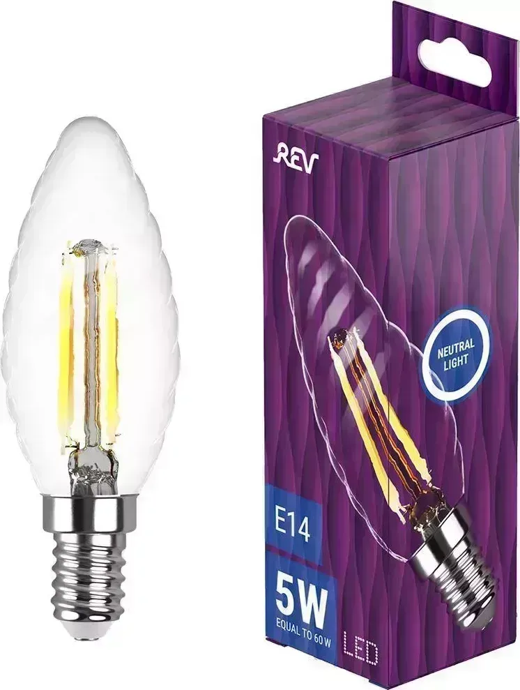 Лампа REV 32492 8 TC37 5Вт E14 4000К filament 8