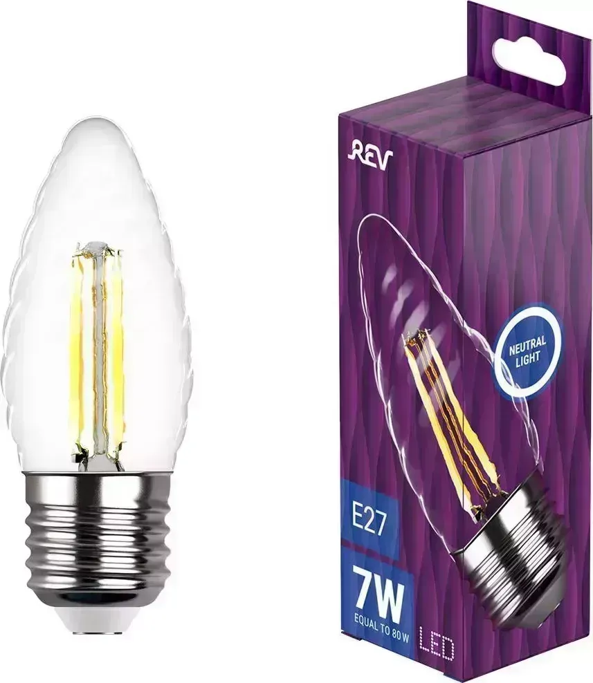 Лампа REV 32491 1 TC37 7Вт E27 4000K filament 1
