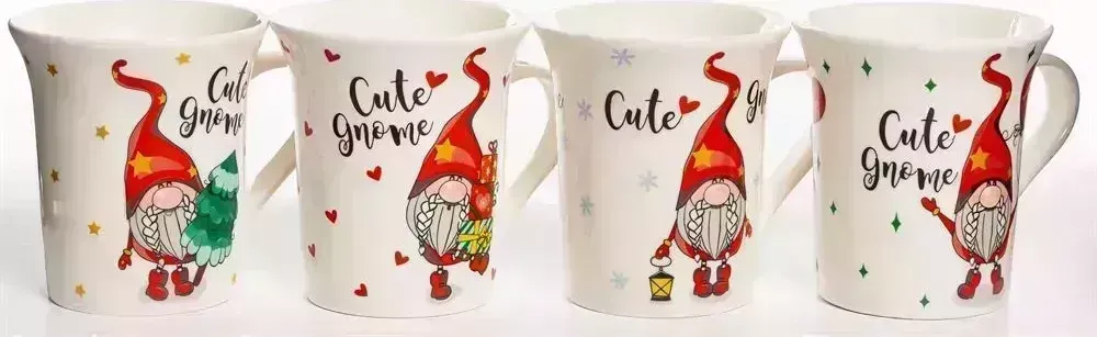 Кружка OLAFF 223-08002 CUTE GNOME, 310мл, микс 4 декора 55598