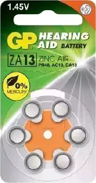 Батарейки GP ZA13-6BL Hearing Aid (ZA13FRA-9D6)