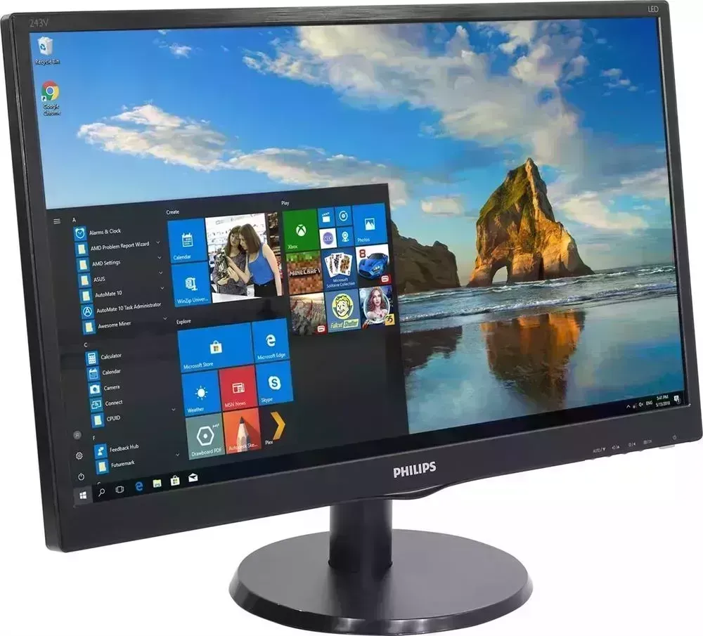 Монитор PHILIPS 23.6" 243V5QHABA (00/01) черный {MVA 1920x1080 8ms 178/178 250cd 10M: 1 D-Sub DVI HDMI 2x2W}