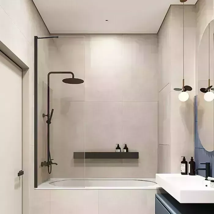 Шторка для ванны Veconi Palau 80x150 прозрачная, черная (PL84B-80-01-C7)