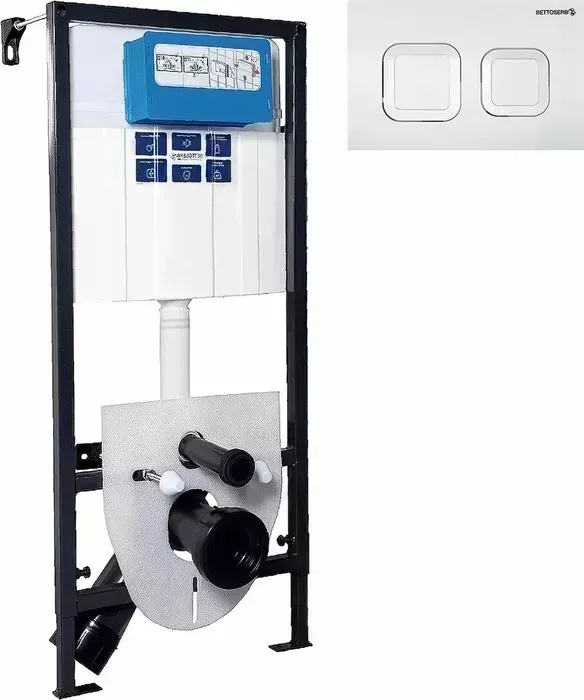Инсталляция для унитаза Pestan Sava Fix Slim с клавишей смыва Smart белый глянец (312919)
