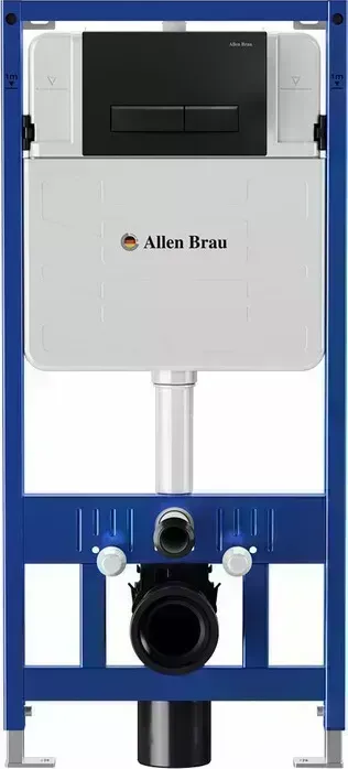 Инсталляция для унитаза Allen Brau Pneumatic с клавишей Fantasy черный матовый (9.11100.20, 9.20003.31)