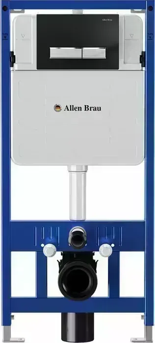 Инсталляция для унитаза Allen Brau Pneumatic с клавишей Fantasy черный матовый (9.11100.20, 9.20004.31)
