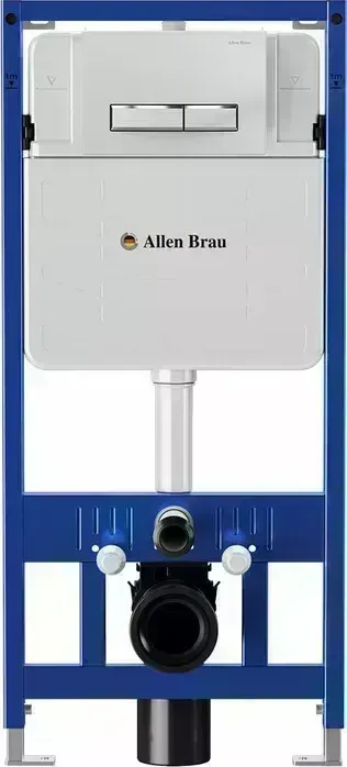 Инсталляция для унитаза Allen Brau Pneumatic с клавишей Fantasy белый глянец (9.11100.20, 9.20004.20)