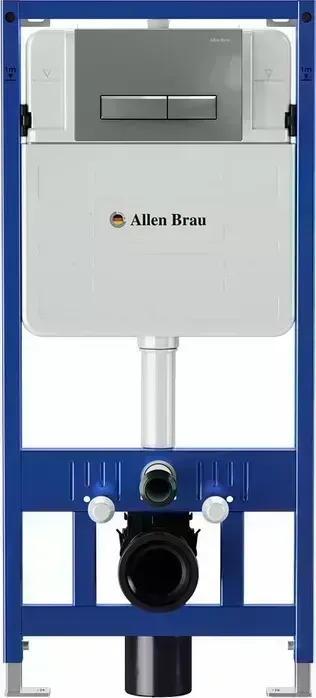 Инсталляция для унитаза Allen Brau Pneumatic с клавишей Fantasy сатин (9.11100.20, 9.20003.MG)
