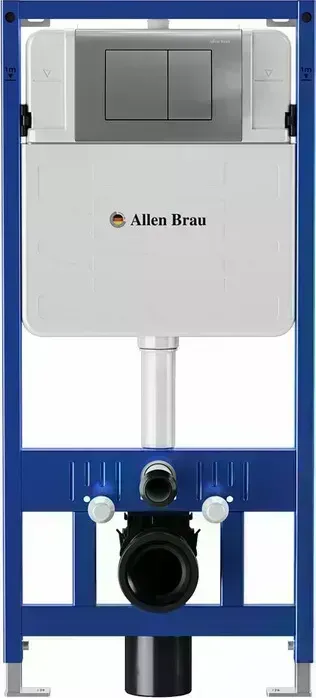 Инсталляция для унитаза Allen Brau Pneumatic с клавишей Liberty сатин (9.11100.20, 9.20002.MG)