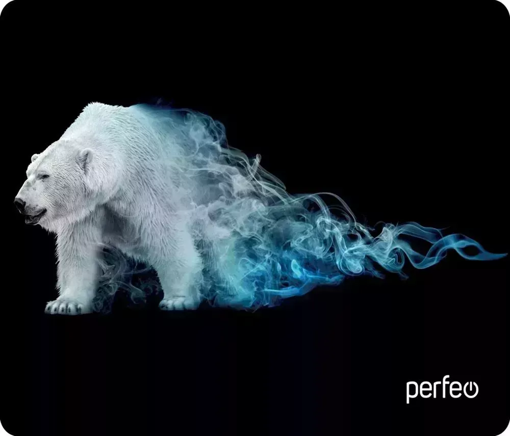 Коврик для мыши PERFEO (PF_D0682) "Flames" "Белый медведь" компьютерной