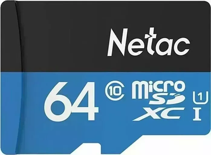 Карта памяти NeTac MicroSD card P500 Standard 64GB, retail version w/SD adapter