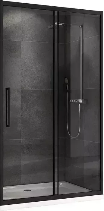 Душевая дверь Abber Schwarzer Diamant 150х195 прозрачная, черная (AG30150BH)