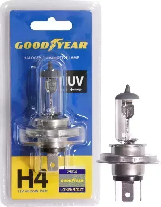 Лампа GOODYEAR GY014121 Н4 12V 60/55W P43t (блистер) галогенная