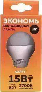 Лампа светодиодная СТАРТ (17288) LEDGLS E27 15W30 WS