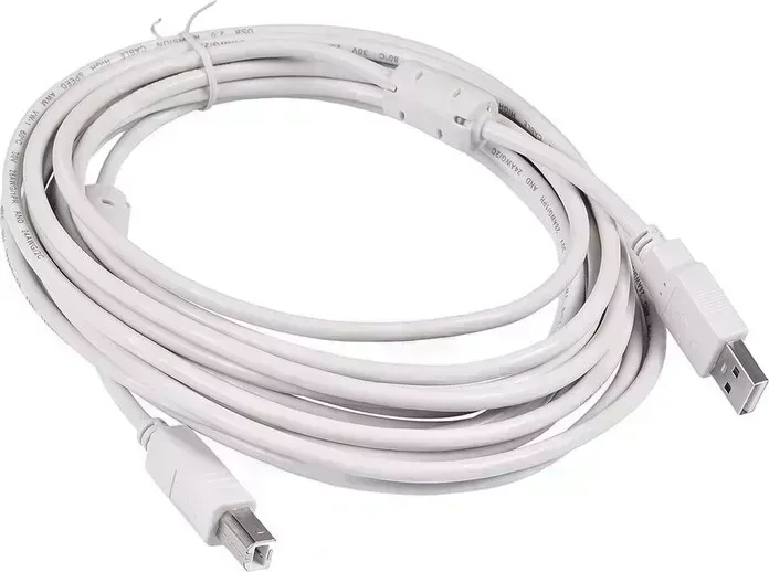 Кабель Buro для принтера USB2.0-AM/BM-5M-MG USB A(m) USB B(m) 5м феррит.кольца