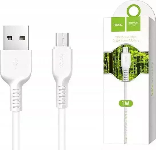 Кабель HOCO (6957531068952) X20 USB (m)-microUSB (m) 3.0м - белый -micro -