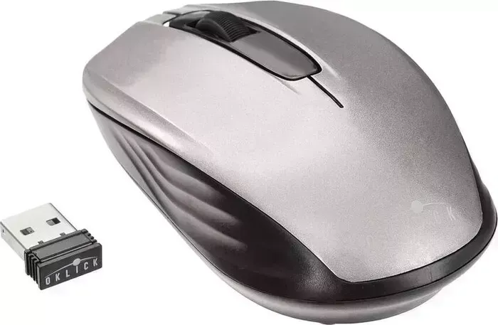 Мышь проводная Oklick 475MW черный/серый оптическая (1000dpi) бес USB для ноутбука (3but) (945829)