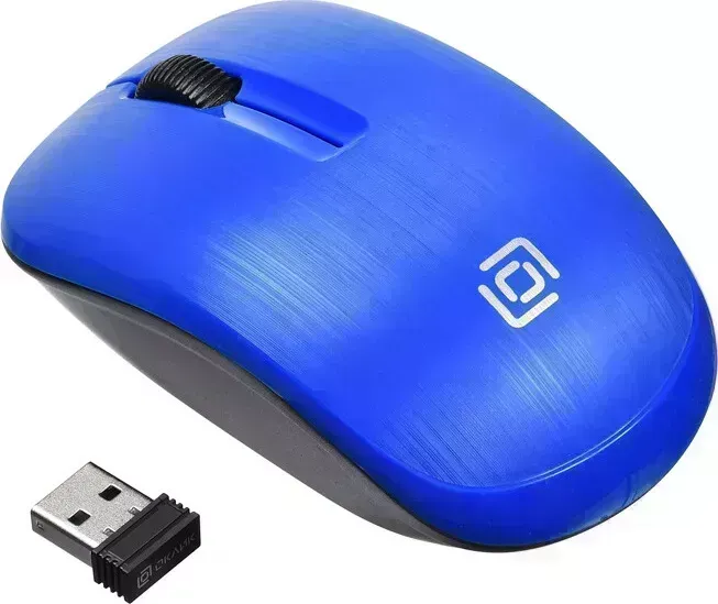 Мышь проводная Oklick 525MW черный/синий оптическая (1000dpi) бес USB для ноутбука (3but) (1090723)