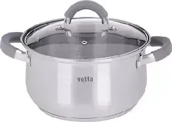 Кастрюля VETTA Вена 20х11,5см. 3,6л. со стекл. крышкой, индукция 822-064