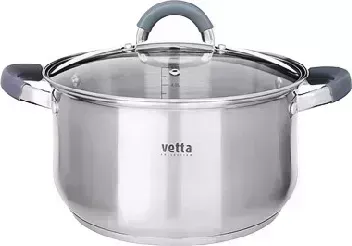 Кастрюля VETTA Вена 24х13,5см. 6,0л. со стекл. крышкой, индукция 822-074