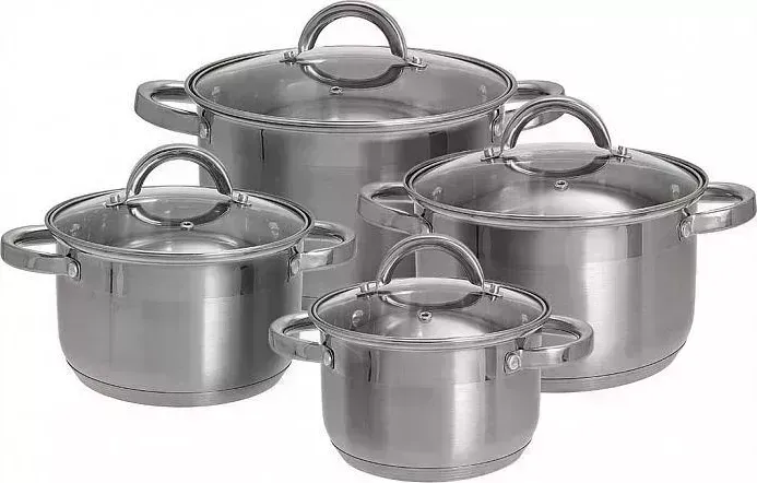 Набор посуды WEBBER BE-630/8 8 пр. 2,2л, 3,0л, 4,0л, 5,2л из нерж.стали 8