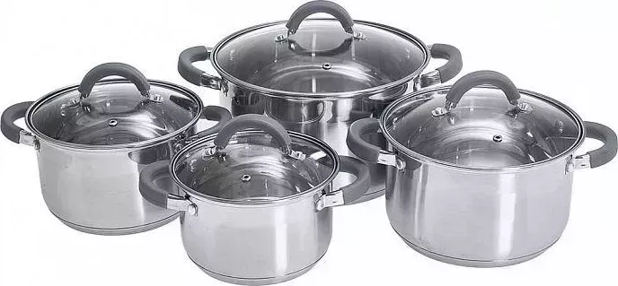 Набор посуды WEBBER BE-626/8 8 пр. 2,2л, 3,0л, 4,0л, 6,6л из нерж.стали 8